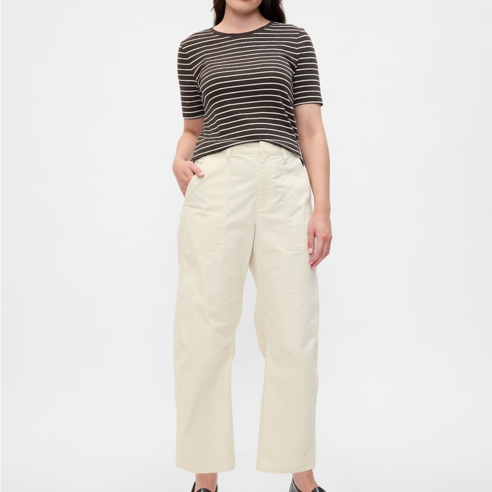 GAP Factory High Rise Barrel Khakis